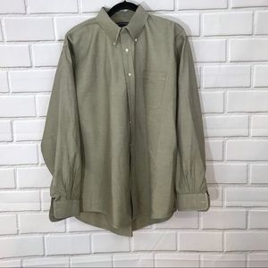 Lands End Brown Button Down Shirt